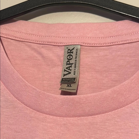 NWOT Retro Pink Short Sleeve Tee with Tropical Graphic - Picture 2 of 4